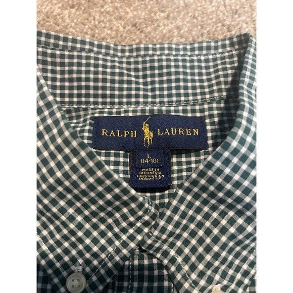 2- Ralph Lauren Polo Button Down Striped Dress Shirts Boys L 14/16 Preppy - Picture 6 of 7